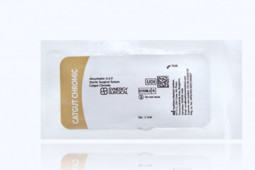 (Box) Synergy Surgical Chromic Gut Suture, 2-0, 27 inch, FS-1 Reverse Cutting, 12 per Box