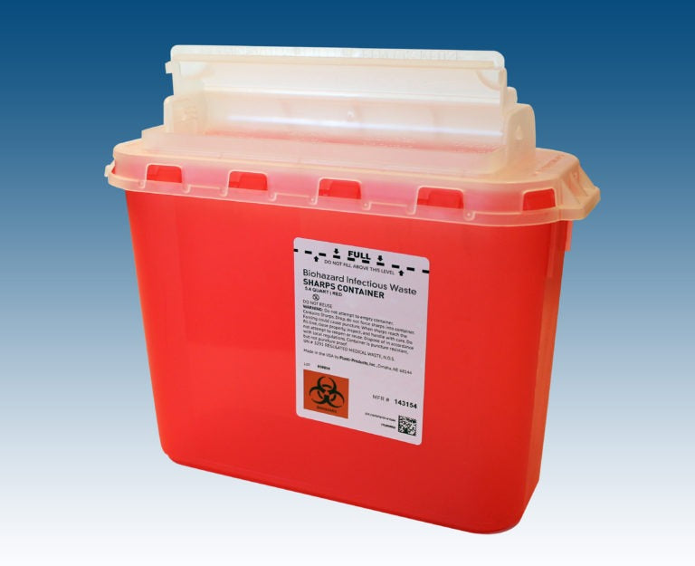 (Each) Plasti-Products 5.4 Qt. Sharp Container Red, 20/Ca