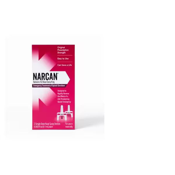 (Box) NARCAN Naloxone HCI Nasal Spray 4mg 2 Pack/Bx