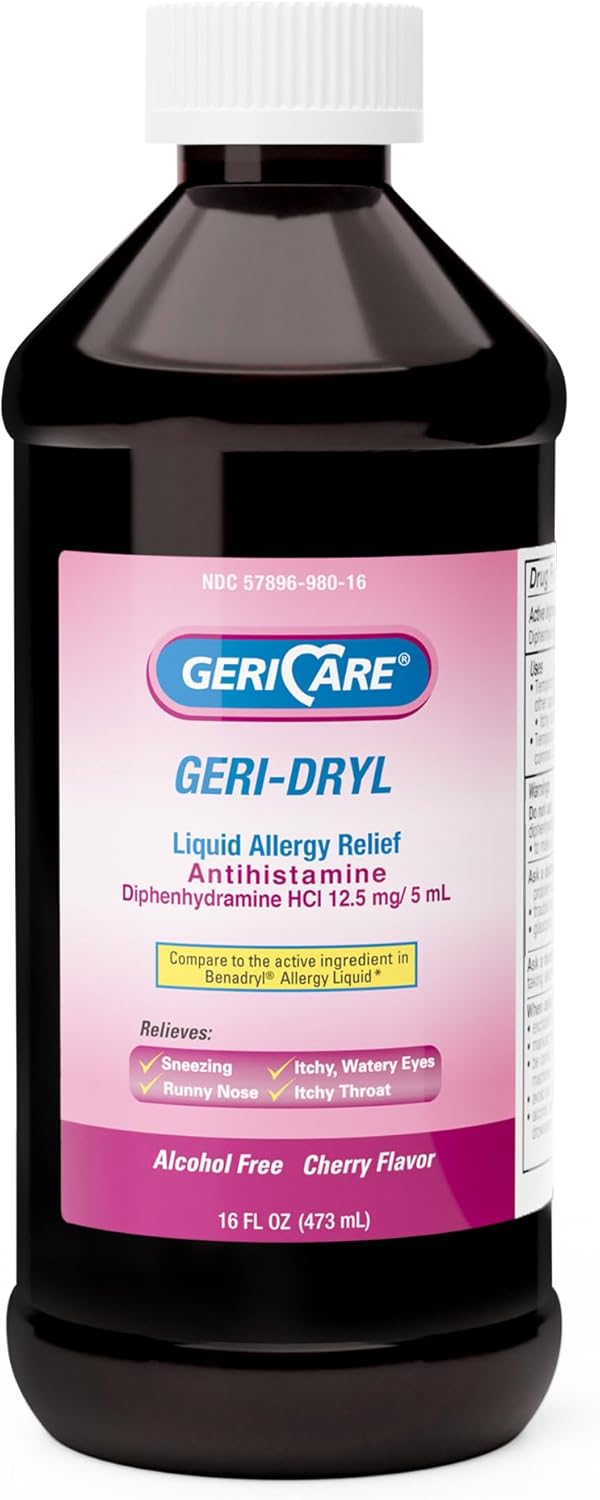 (Each) Diphenhydramine HCl Liquid Oral Bottle 12.5mg Cherry 16oz/Bottle