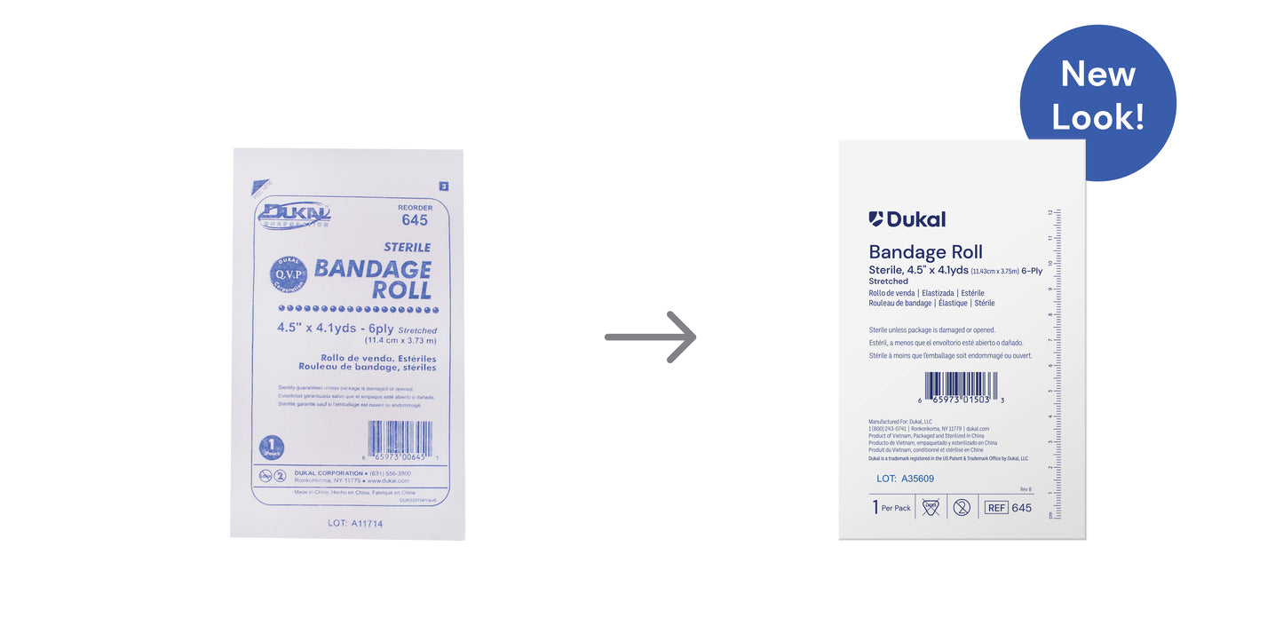 (Each) Dukal Gauze Bandage Cotton Fluff 4.5"x4.1yd 6 Ply Sterile Each, 100 EA/CA