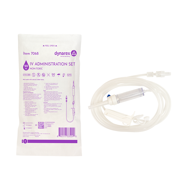 (Box) IV Administration Sets – Multiple Configurations – Dynarex SKU 7068