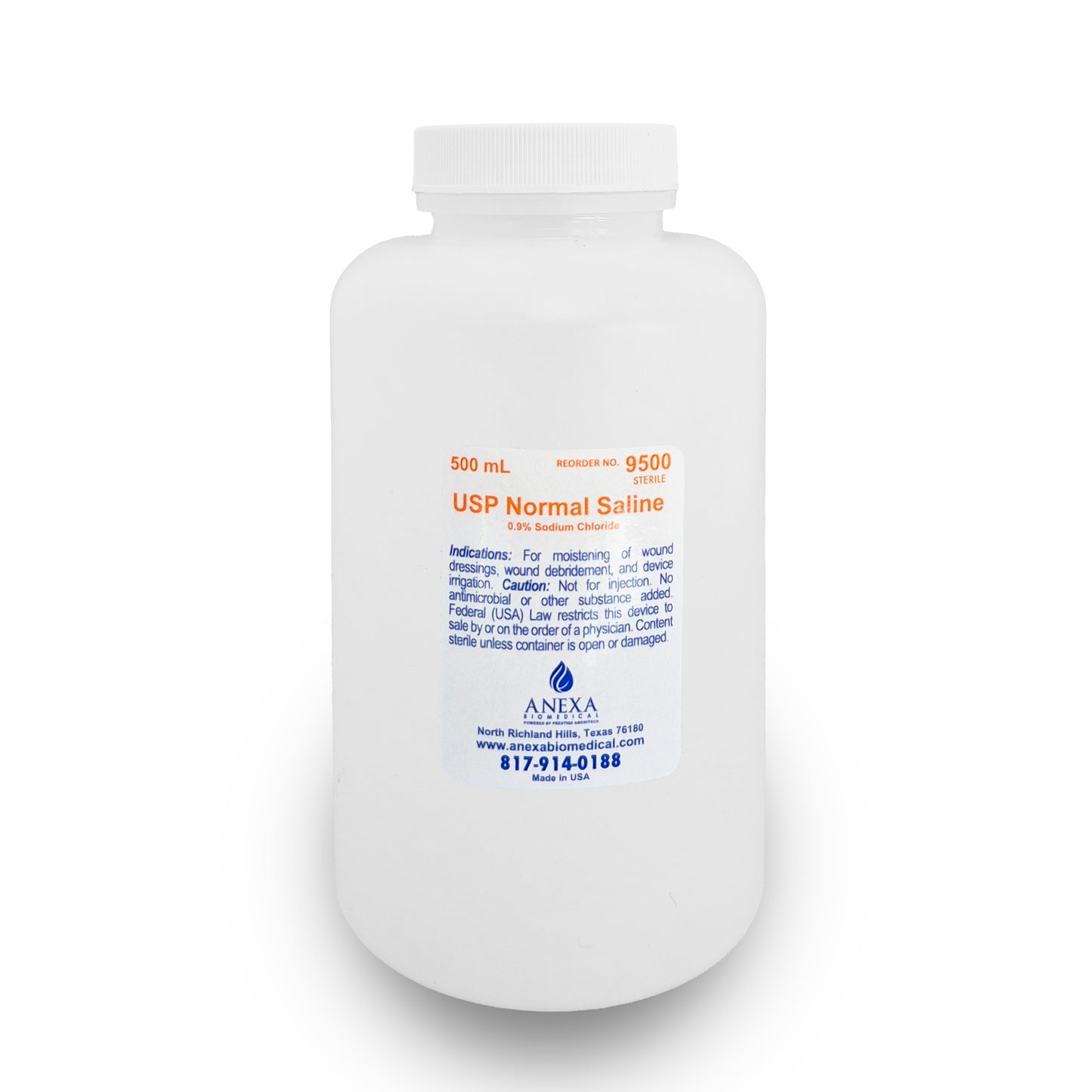 (Case) Anexa USP Sterile Normal Saline, Irrigation Solution, for wound and device cleaning solutions
