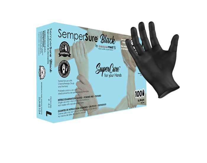 (Case) SemperSure Black Nitrile Exam Glove
