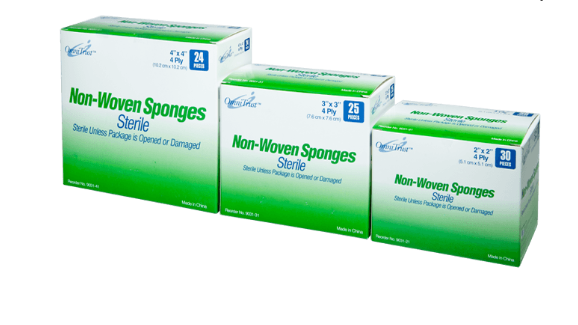 (Each) OmniTrust Sterile Non-Woven Sponge, 2" x 2", 4 Ply
