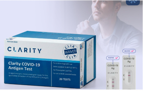 (Box) Clarity COVID-19 Visual Read Antigen Test Kit Fast Step, 25/BX