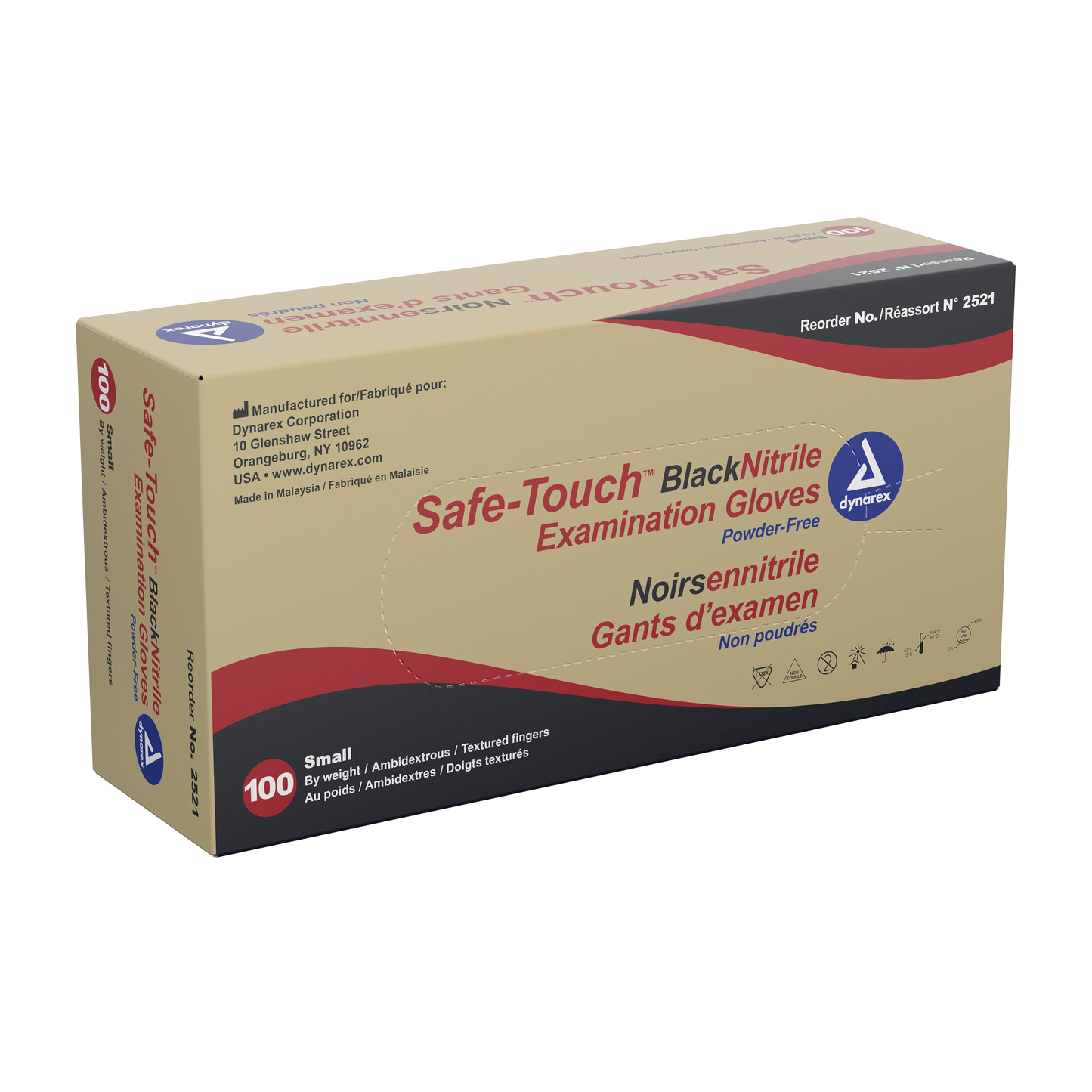 (Case) Safe-Touch Black Nitrile Exam Gloves
