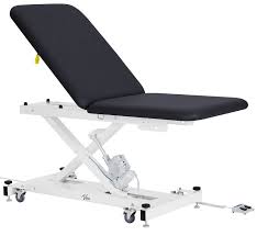 XRO Power Hi-Lo Exam Table – Open Base, Adjustable Back, Casters & Antimicrobial Upholstery (Black)
