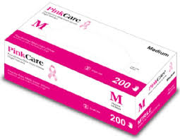(Case) Medgluv Pinkcare Nitrile Exam Gloves, Pink, Textured Finger, 2000/Ca