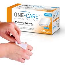 (Box) ONE-CARE 70% Isopropyl Alcohol Prep Pads, M Size, 200/bx, 50bx/cs
