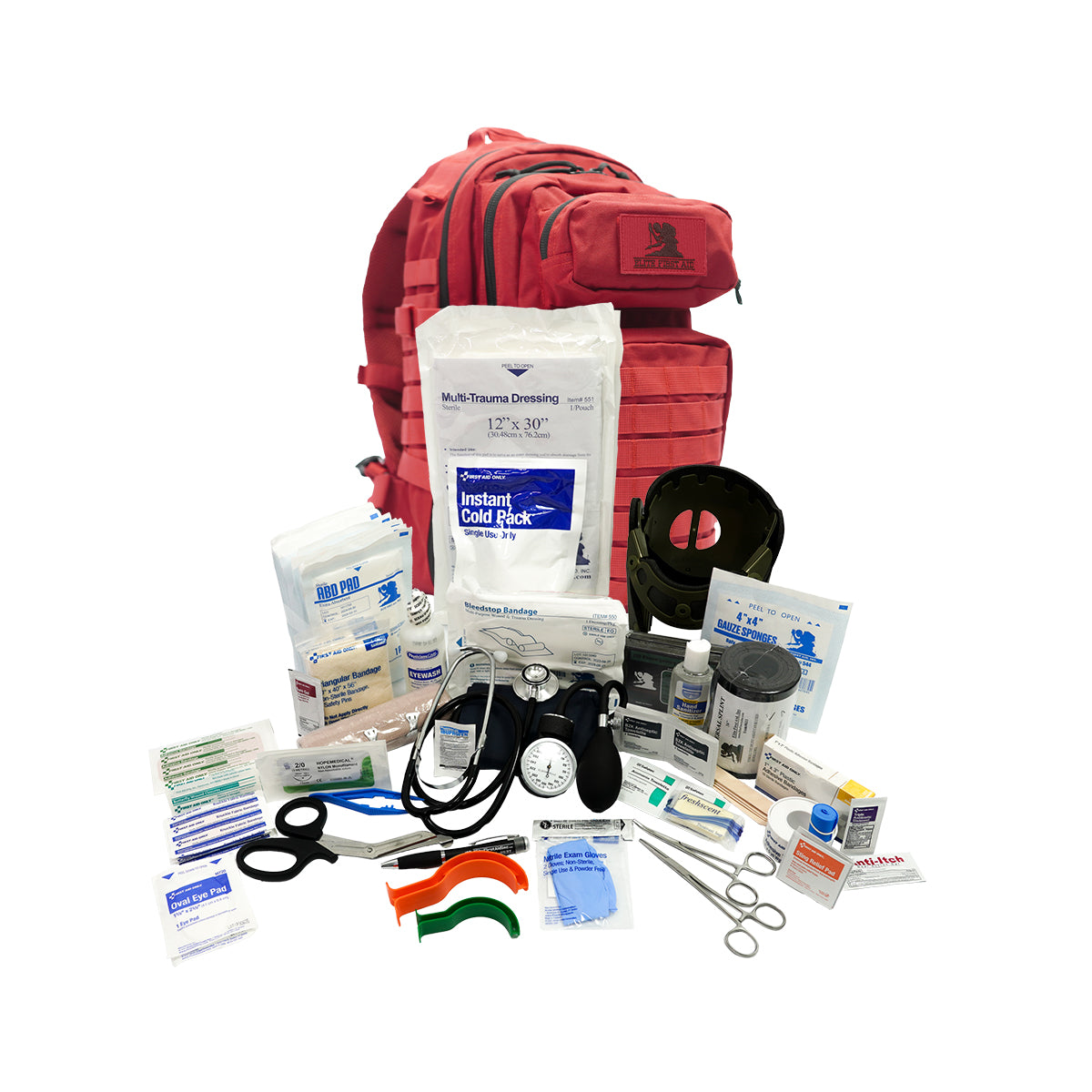First Aid Only FA138R-ADV advanced tactical trauma kit, red
