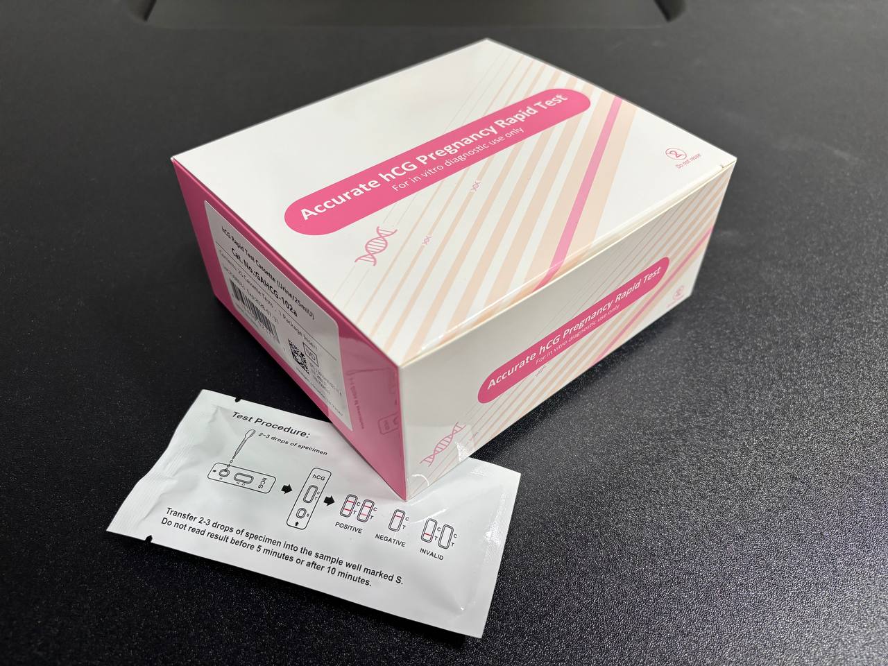 (Box) hCG rapid pregnancy test Cassette, 25 test/Bx
