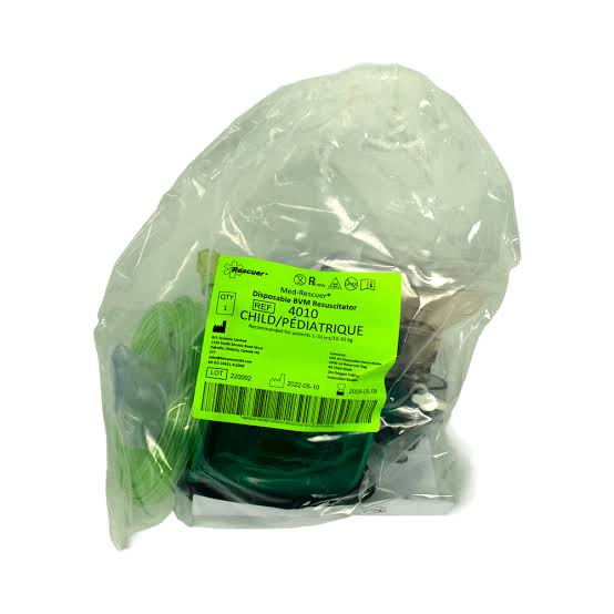 Mada Medical Child Reusable Bag-Mask Resuscitator with Oxygen Reservoir and Pressure-Release Valve
