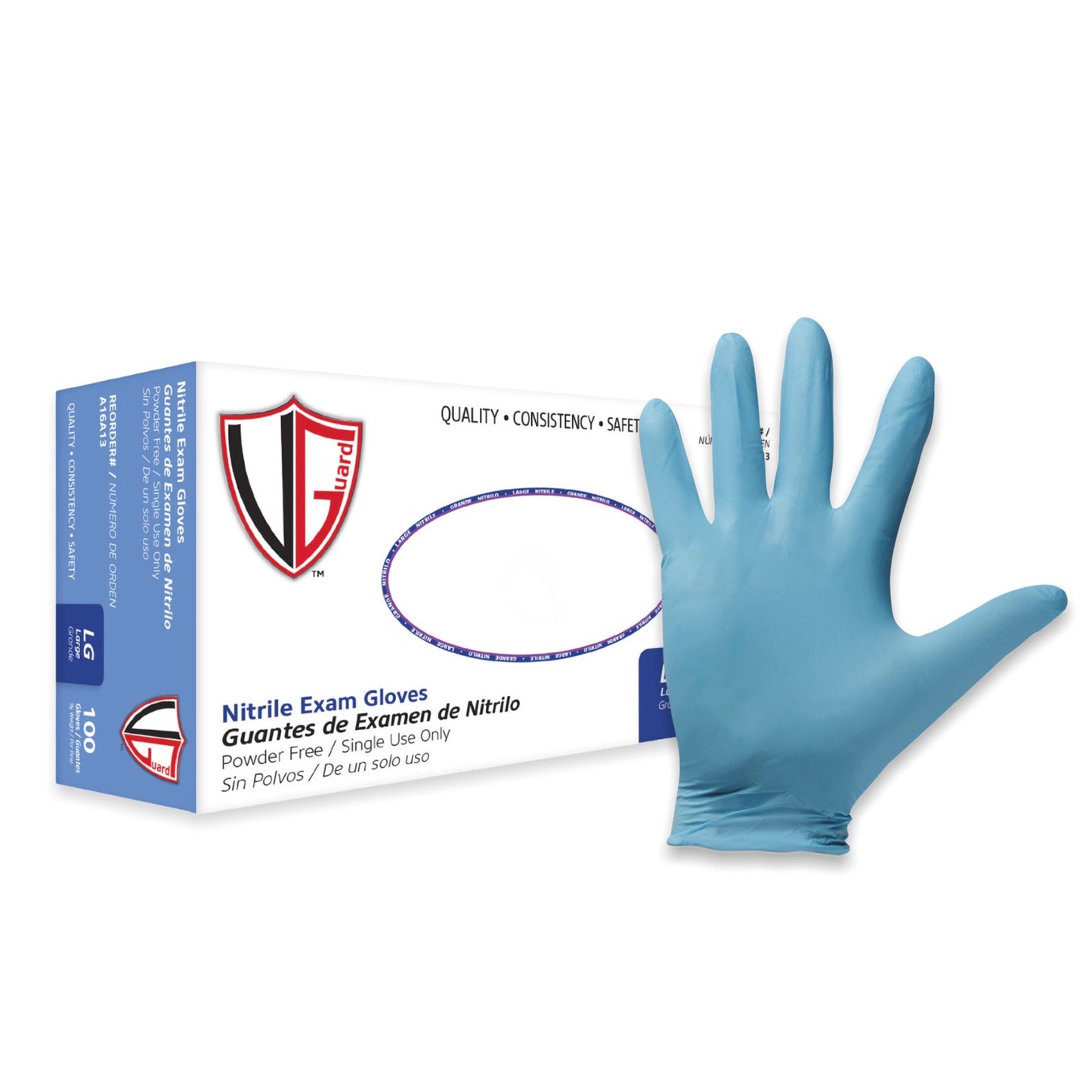 (Case) VGuard® Medical Nitrile Exam Gloves, 510K, Chemical Resistant, 2000/Ca