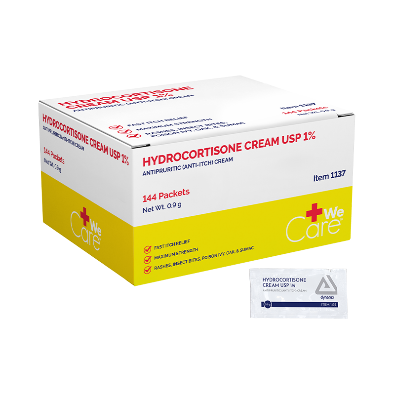 Hydrocortisone Cream 0.9 g foil packet – Dynarex item 1137