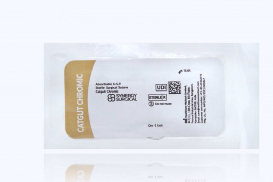 (Box) Synergy Surgical Chromic Gut Suture, 2-0, 27 inch, FS-1 Reverse Cutting, 12 per Box