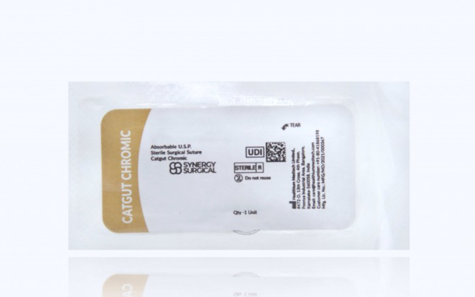 (Box) Synergy Surgical Chromic Gut Suture, 3-0, 27 inch, Reverse Cutting, 12 per Box