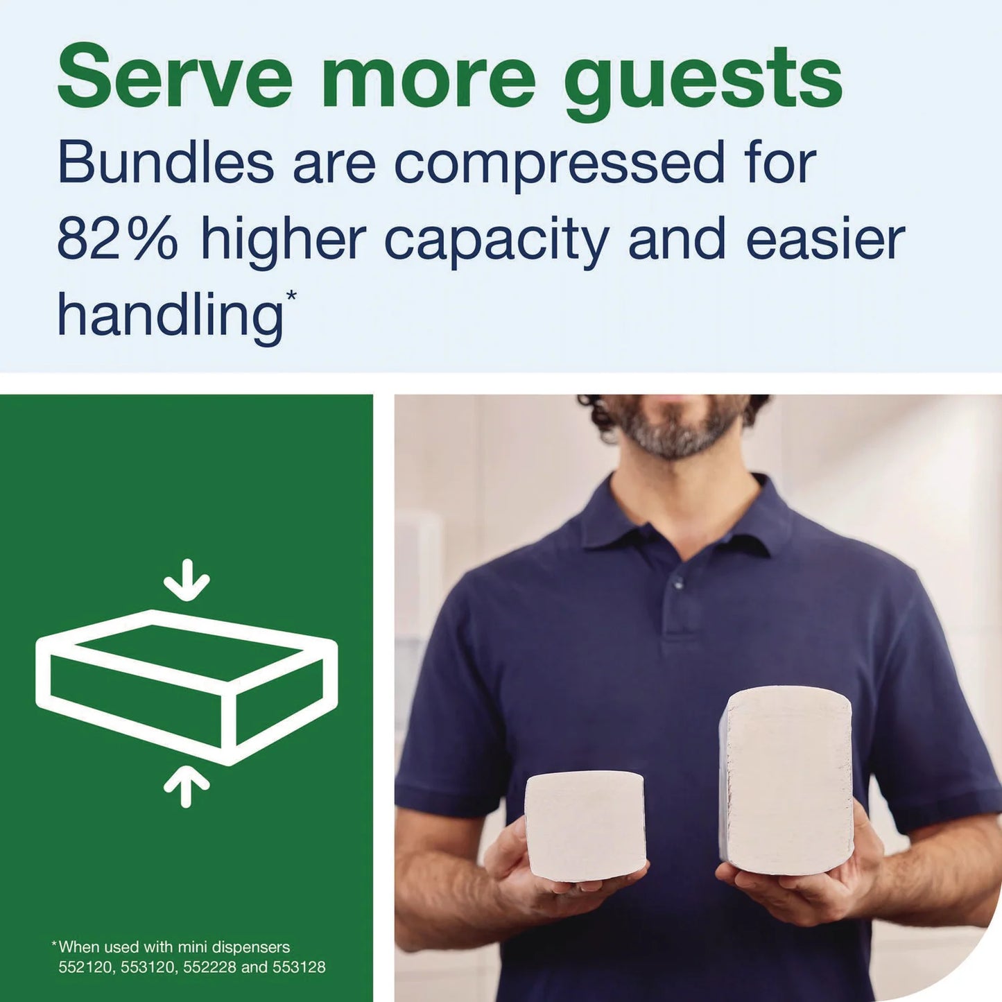 (Case) Tork® Xpress Compressed Multifold Hand Towels, 1-Ply, 8.3 x 9.25, White, 250/Pack, 12 Packs/Case