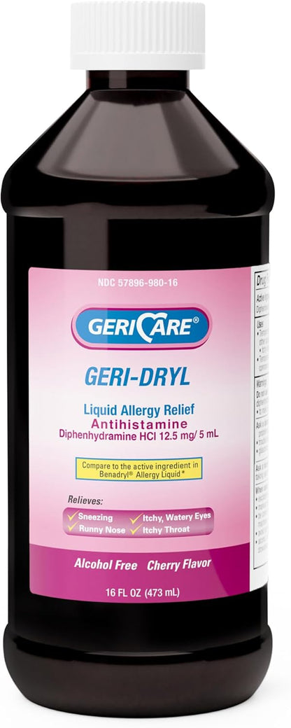 (Each) Diphenhydramine HCl Liquid Oral Bottle 12.5mg Cherry 16oz/Bottle