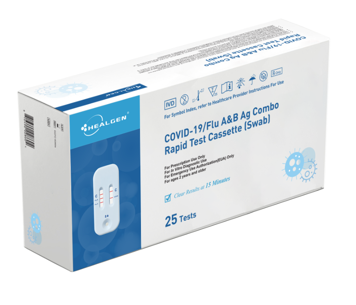 (Box) COVID-19/Flu A&B Ag Combo Rapid Test Cassette (Swab) CLIA Waived ...