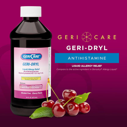 (Each) Diphenhydramine HCl Liquid Oral Bottle 12.5mg Cherry 16oz/Bottle