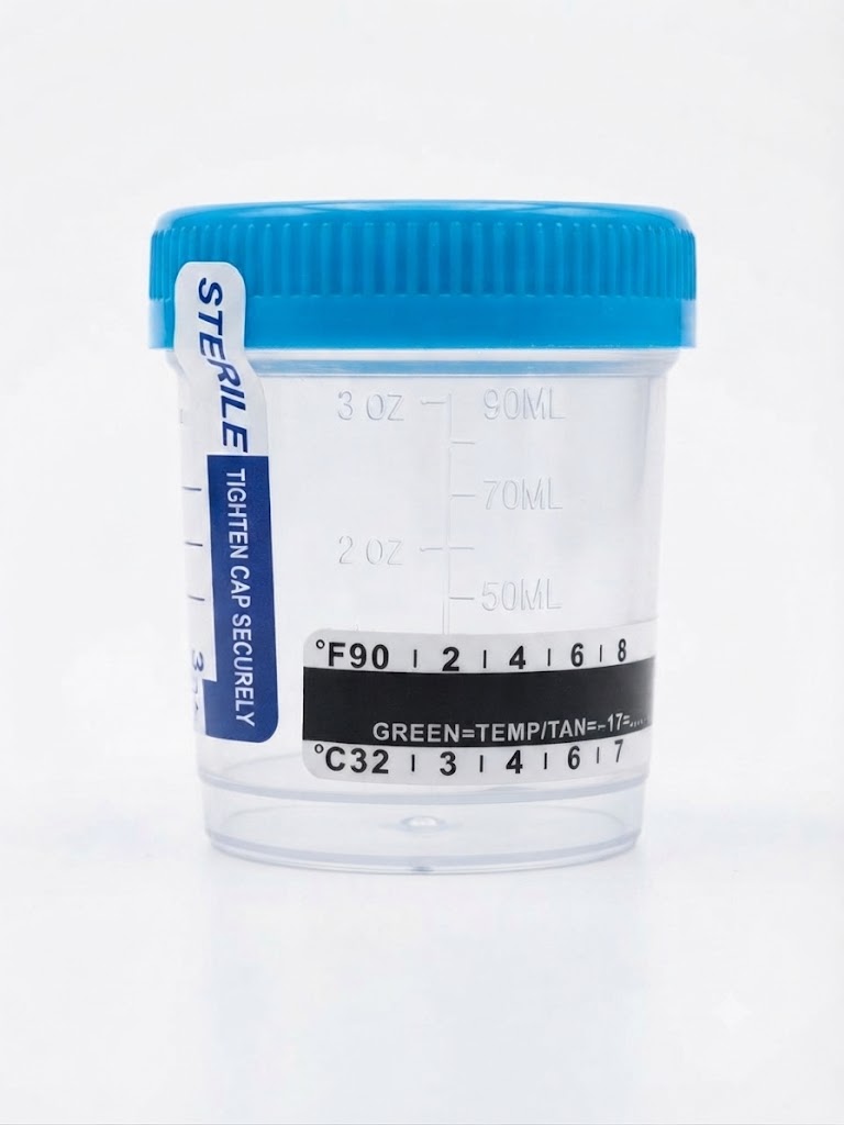 (Each) HXBL Specimen Container cup 3oz/90 ml Sterile Individual pack (Urine Container) 100/Bg