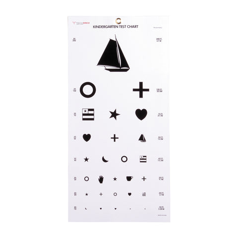 (Each) Tech-Med Eye Chart Kindergarten Test 20' Testing Distance Each