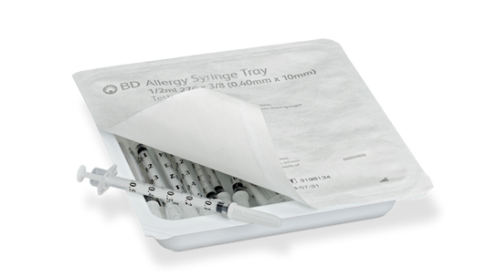 (Case) BD® Allergy Syringe with Permanently Attached Needle 27 G x 3/8 in., 0.5 mL, 1000/Ca