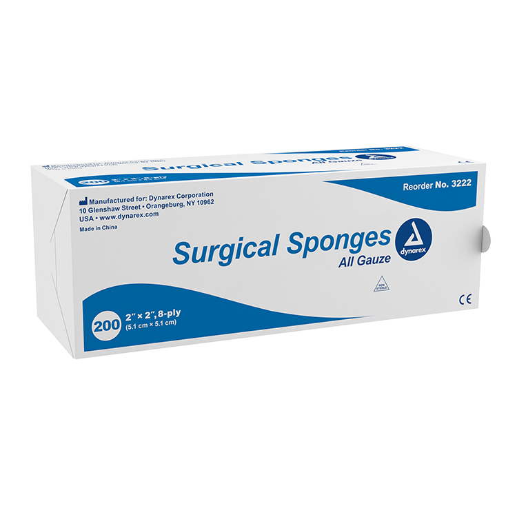 (Box) Dynarex Gauze Sponges & Pads Non-Sterile, 200/Bx