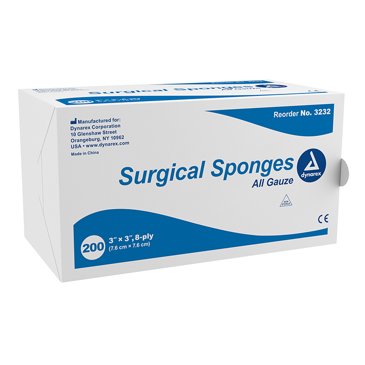 (Box) Dynarex Gauze Sponges & Pads Non-Sterile, 200/Bx