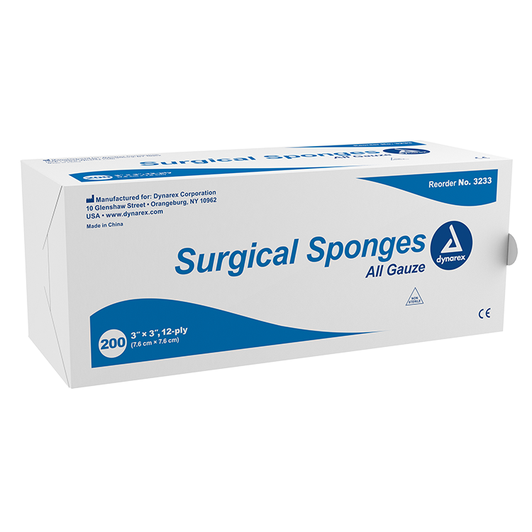 (Box) Dynarex Gauze Sponges & Pads Non-Sterile, 200/Bx