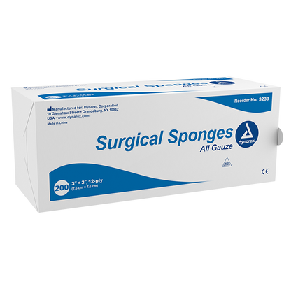 (Box) Dynarex Gauze Sponges & Pads Non-Sterile, 200/Bx