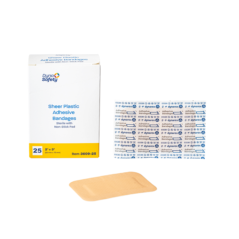 Sheer Plastic Adhesive Bandages 2" X 3" (25) – Dynarex item 3609-25
