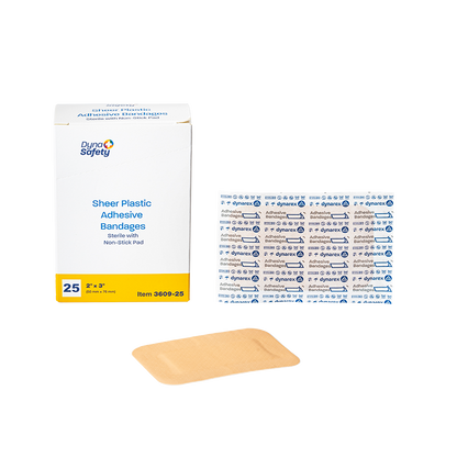 Sheer Plastic Adhesive Bandages 2" X 3" (25) – Dynarex item 3609-25