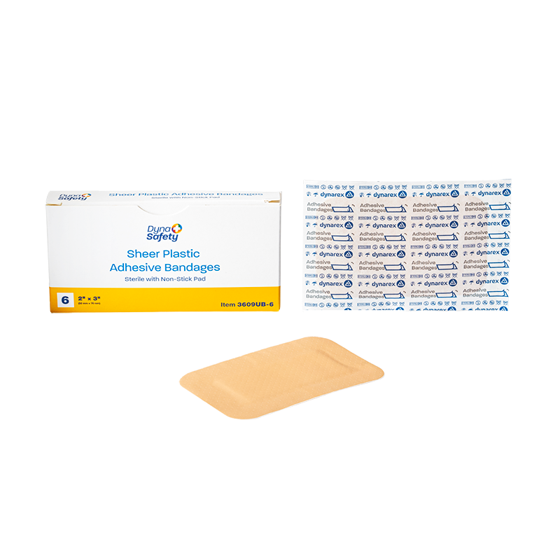 Sheer Plastic Adhesive Bandages 2" x 3"  (6) – Dynarex item 3609UB-6