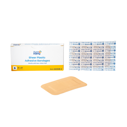 Sheer Plastic Adhesive Bandages 2" x 3"  (6) – Dynarex item 3609UB-6