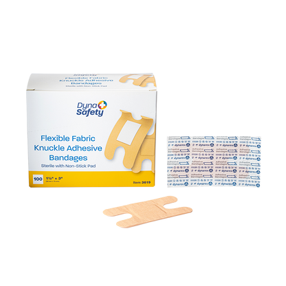(Box) Adhesive Fabric Bandages Knuckle - Sterile 24/100/cs