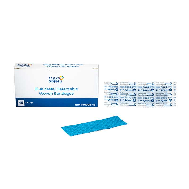 (Box) Blue Metal Detectable Woven Bandages