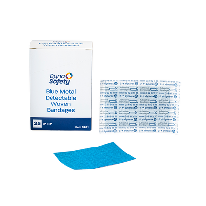 (Box) Blue Metal Detectable Woven Bandages