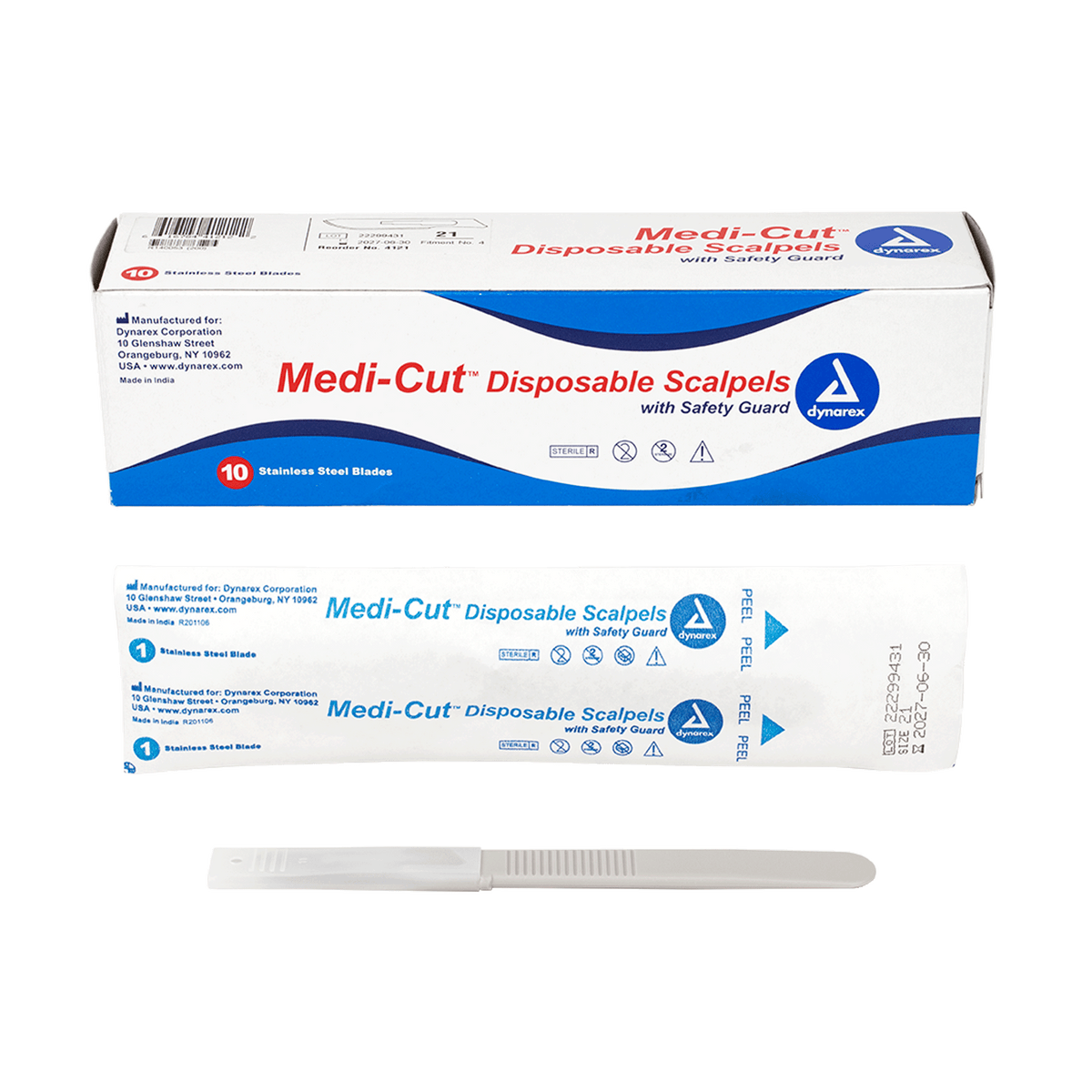 (Box) Medi-Cut Scalpels Disposable – Multiple Configurations – Dynarex SKU 4121