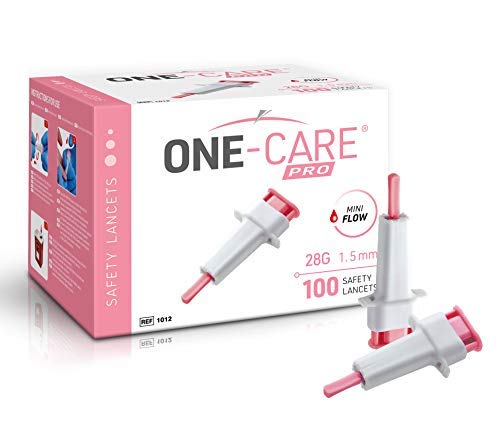 (Box) ONE-CARE PRO Safety Lancets Top Button Activated, 28G x 1.5mm, 100/bx, 20bx/cs