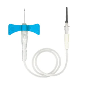 (Box) ONE-CARE PUSH-BUTTON Safety Blood Collection Winged set Luer Adapter, 12’’ Tube, 50/bx, 4bx/inner pack, 16bx/cs