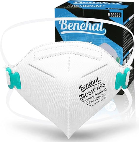 (Box) BENEHAL N95 Surgical Respirator NIOSH Certified, FDA & CDC–listed, Cup-Design, 20/bx, 20bx/cs