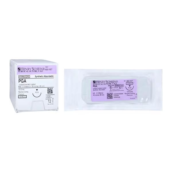(Box) Suture 4-0 18" Polyglycolic Acid Braid PC-30 Undyed 12/Bx