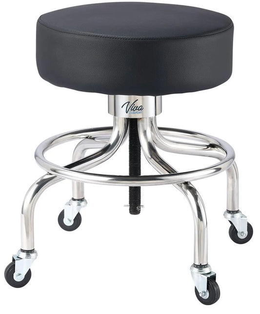 Viva Comfort Height-Adjustable Exam Stool with Circular Foot Ring & Antimicrobial Upholstery