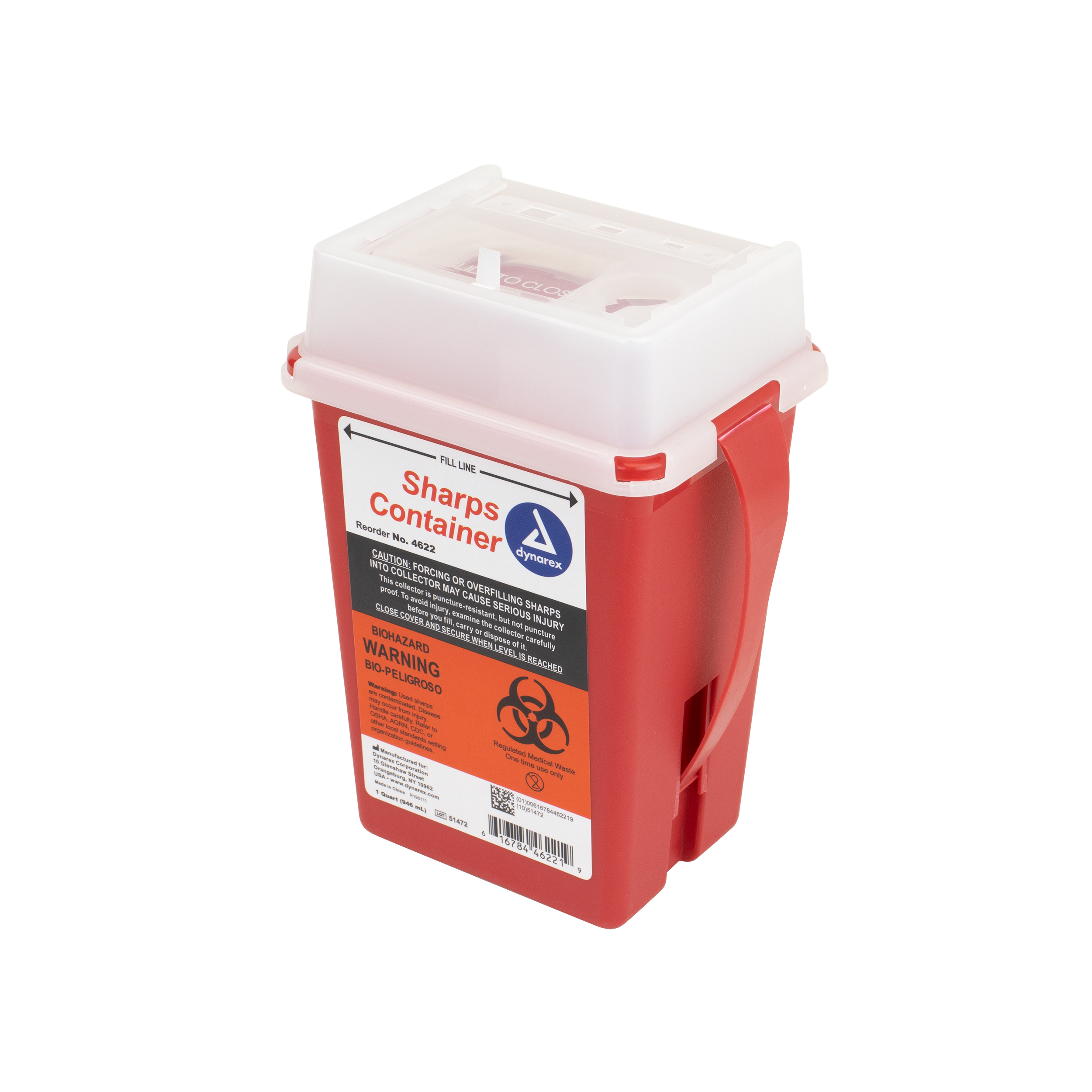 Sharps Rx Pro Dynarex Sharps Containers 1qt 2qt 2gal Puncture-Resistant Locking Lid ...