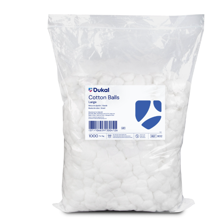 (Case) Dukal Cotton Balls Large, Non-Sterile, 1000/BG, 2 BG/CS