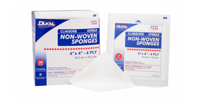 (Bag) Dukal Clinisorb Non-Sterile Non-Woven Sponges 4" x 4", 4-Ply, 200/BG