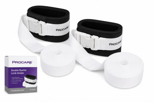 (Pack) ProCare Double Buckle Limb Holder, Universal, 10 Pairs/PK