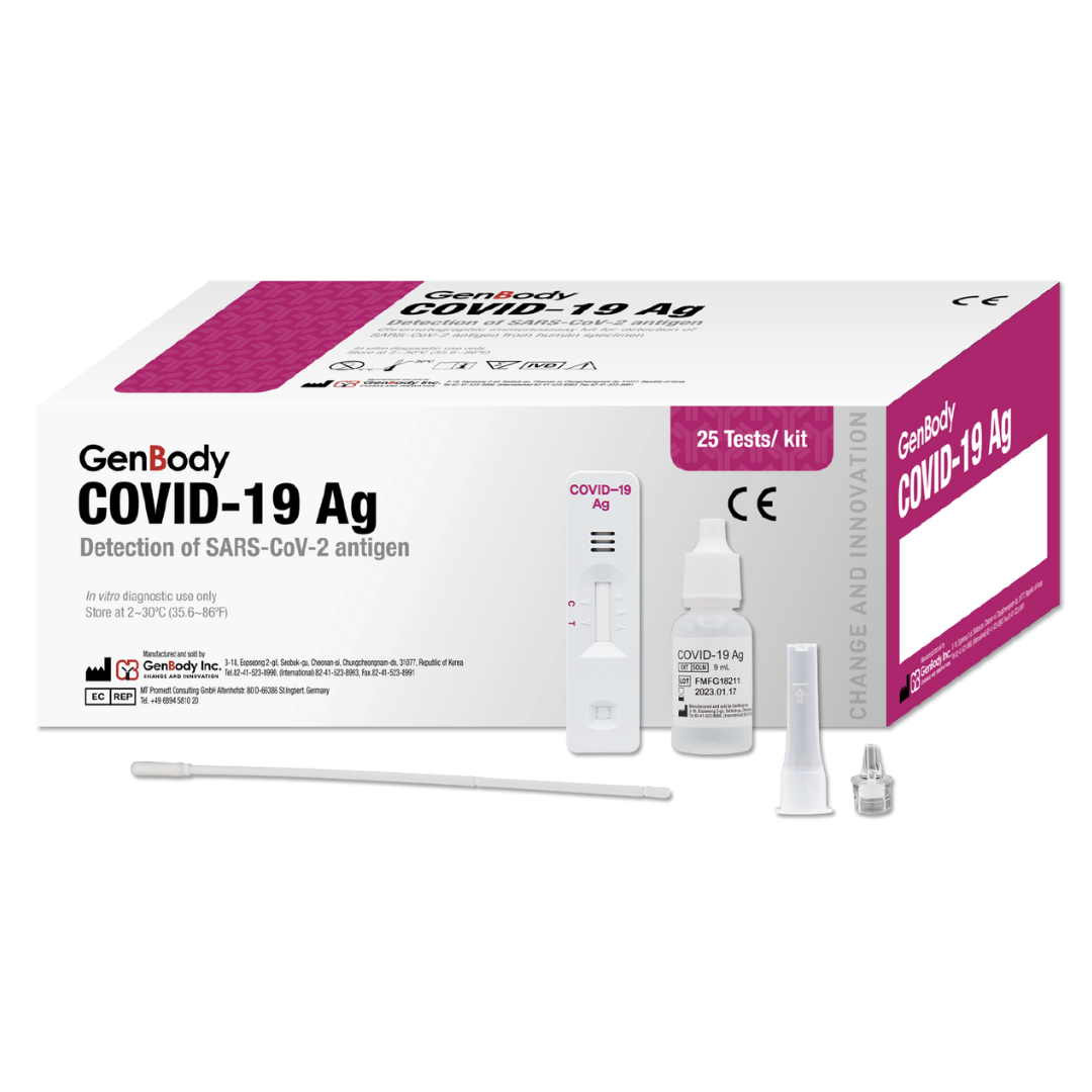 (Box) GenBody COVID-19 Antigen Test POC with Individual Buffer 25/Bx